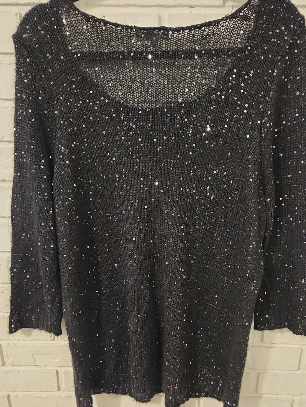Fashion Bug Black Sequin Sweater Top - Picture 6 of 8